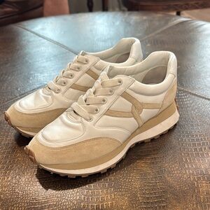 veronica-beard-valentina-mixed-leather-retro-sneakers 9.5 LIKE NEW